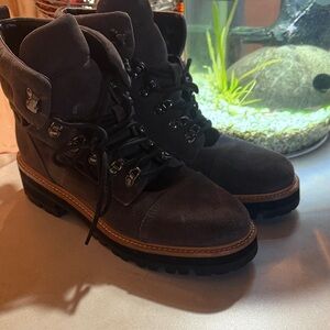 Marc Fisher Charcoal Lace Up Boots